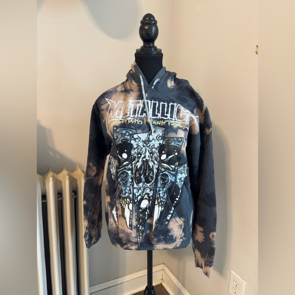 Black & Grey Tie Dye Metallica Hoodie